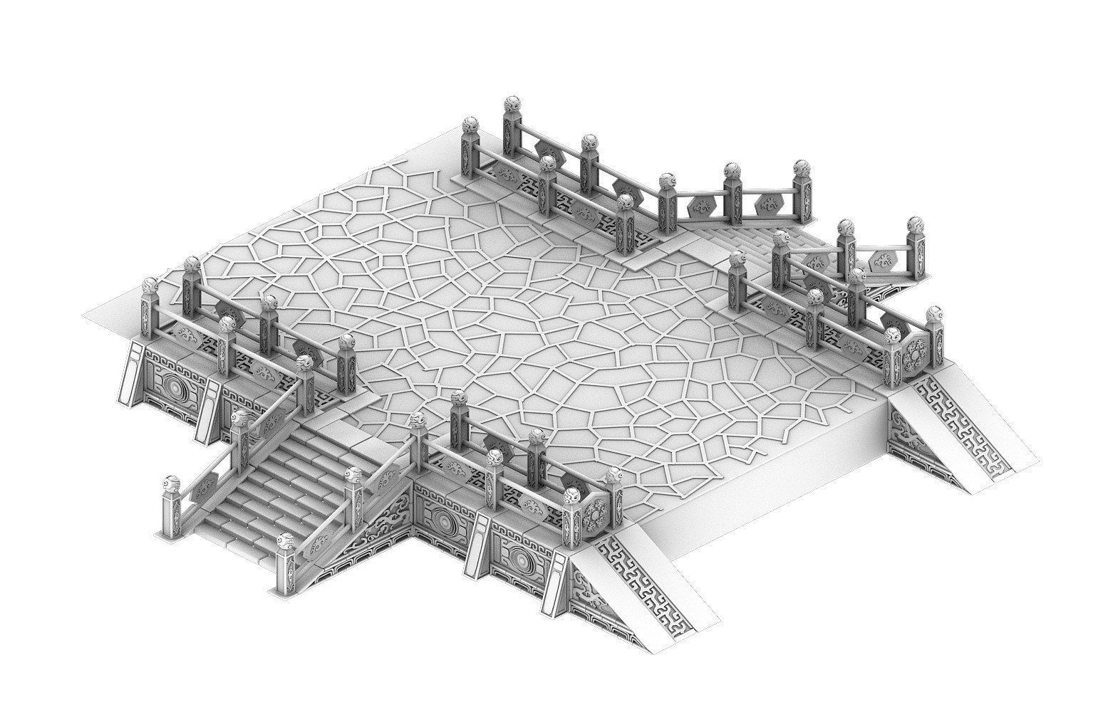 Palace - corridor aisle 3D model_2