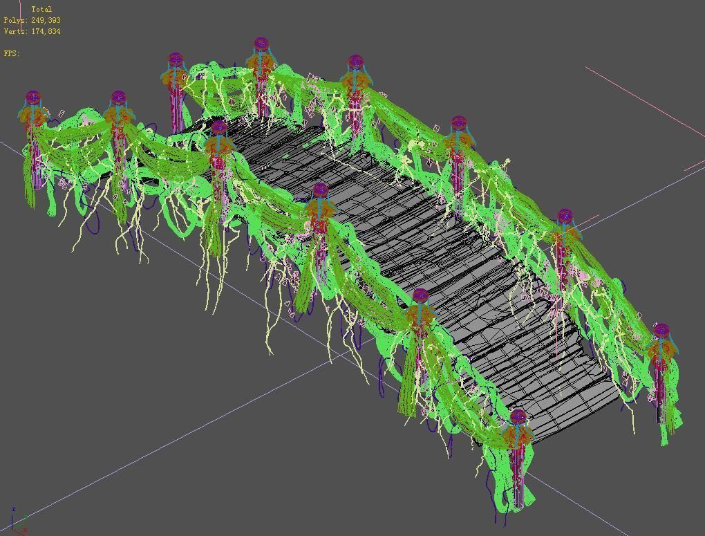 Wedding - wooden bridge 3D model_2