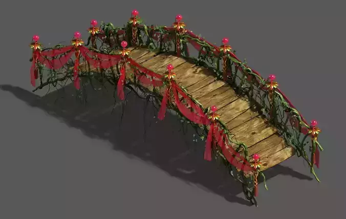 Wedding - wooden bridge 3D model