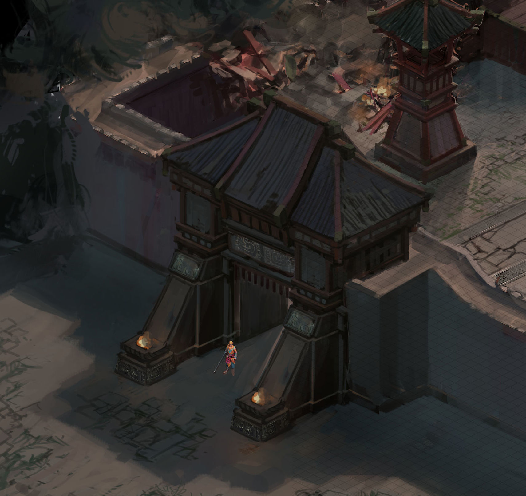 Family defense battlefield - city gate 3D model_1