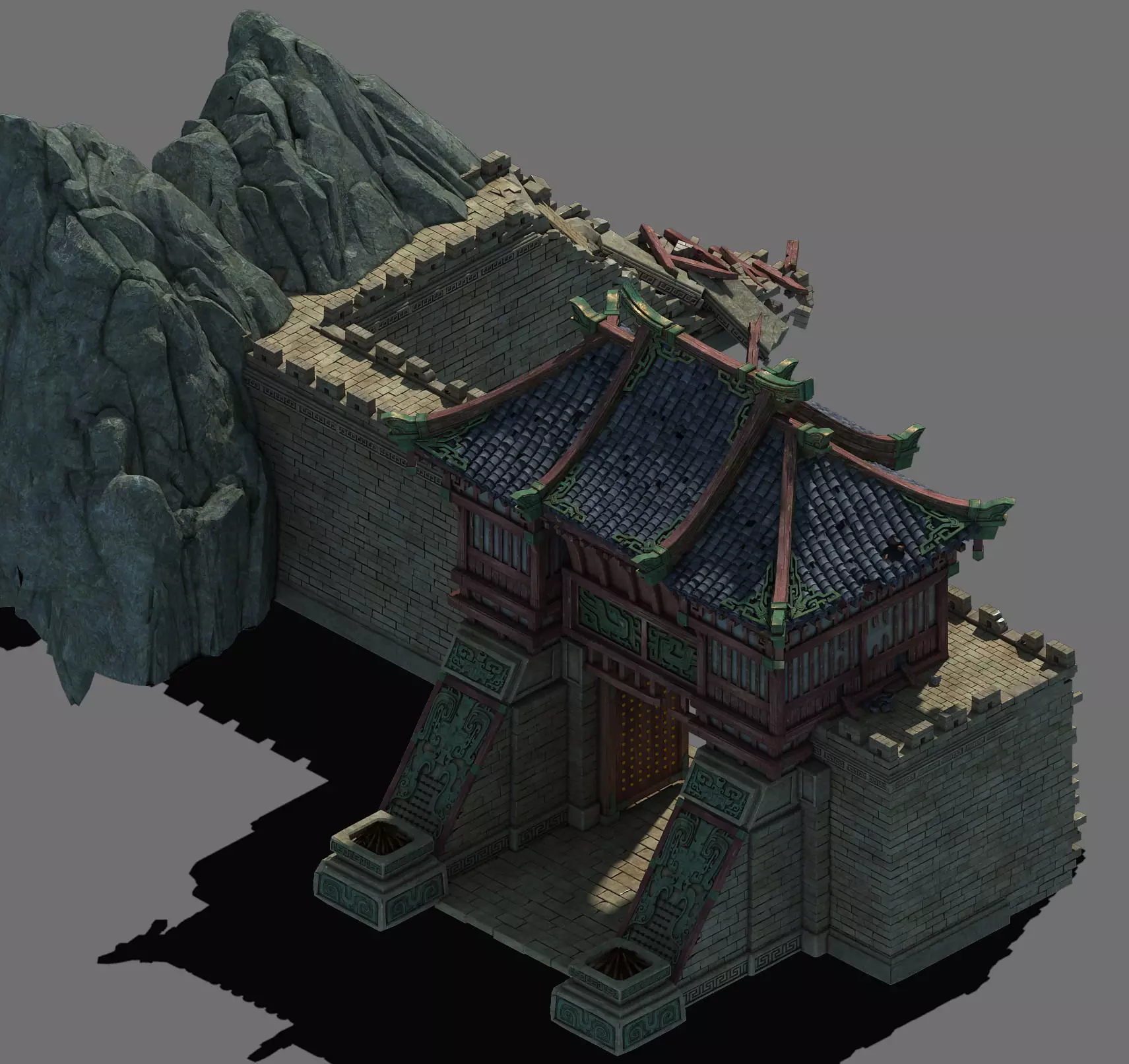 Family defense battlefield - city gate 3D model_0