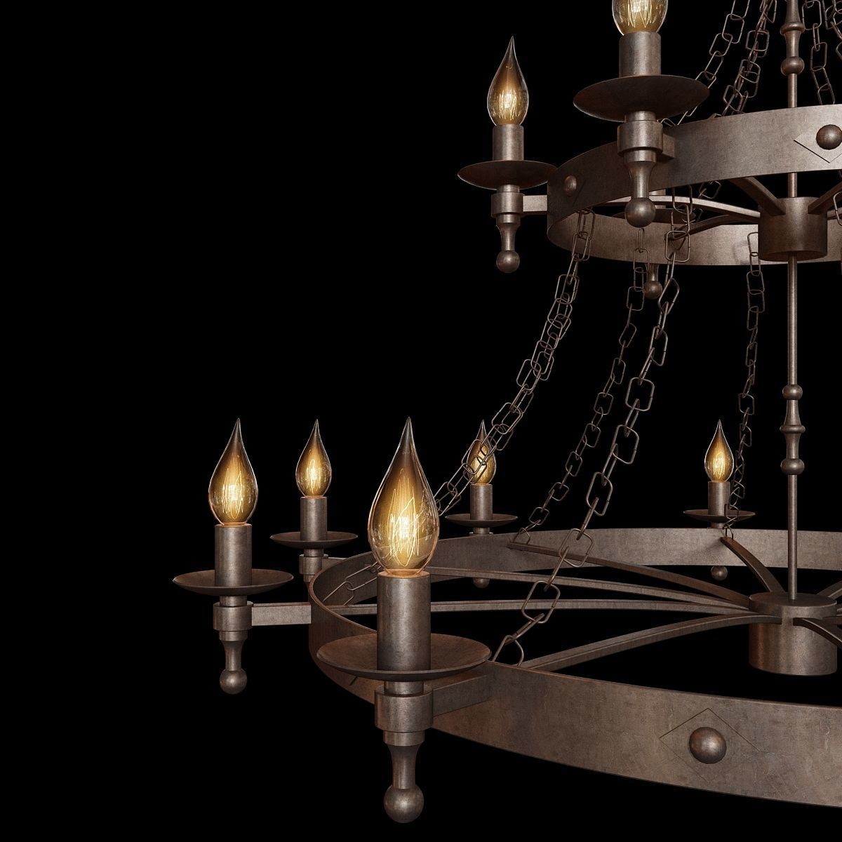 Industrial Style Chandelier  3D model_4