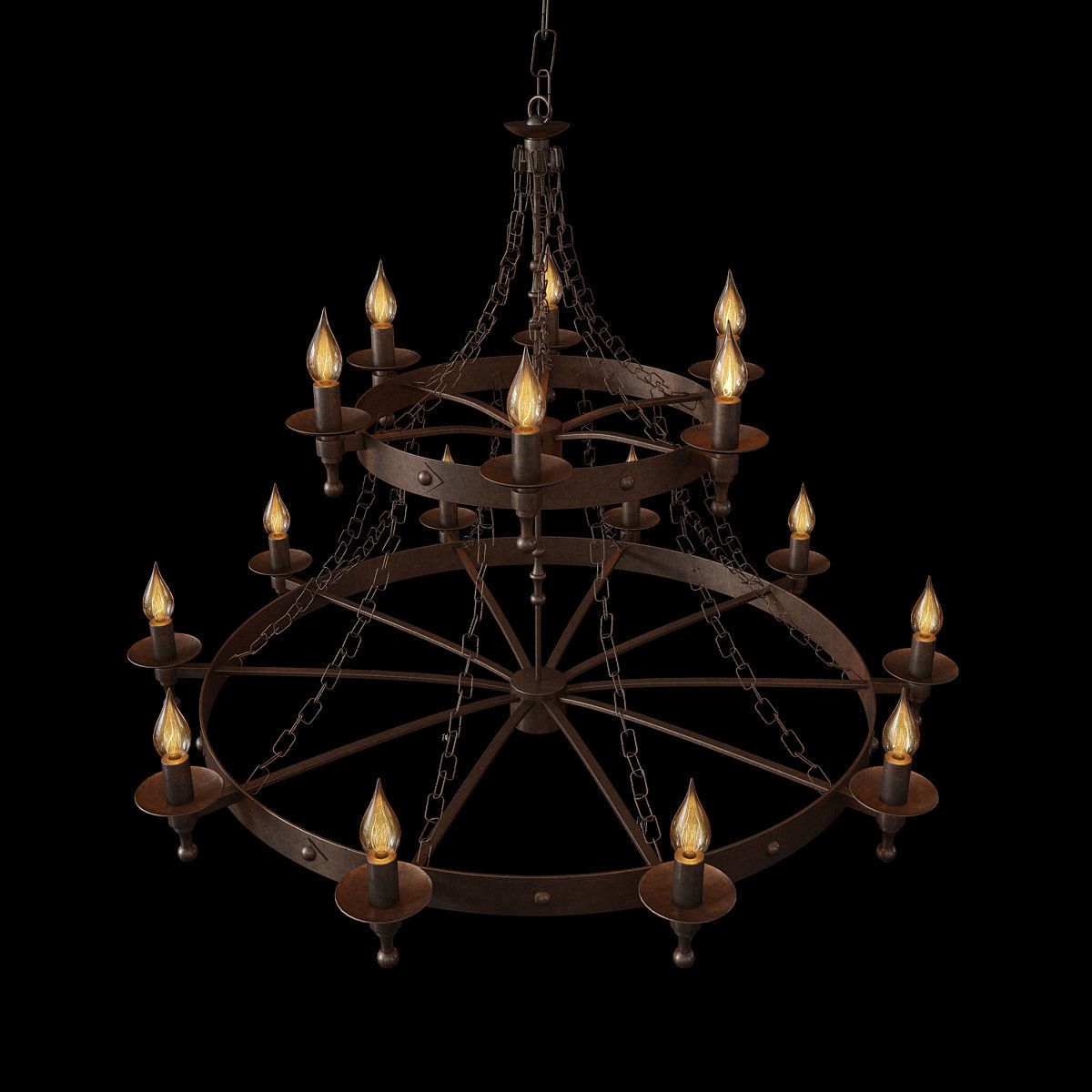 Industrial Style Chandelier  3D model_2