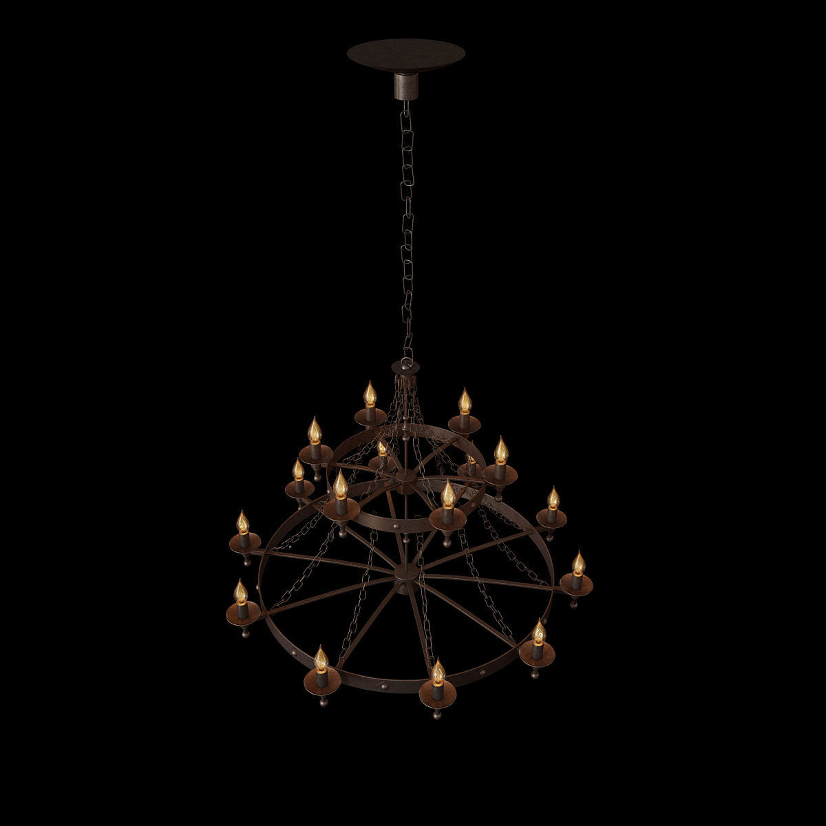 Industrial Style Chandelier  3D model_3
