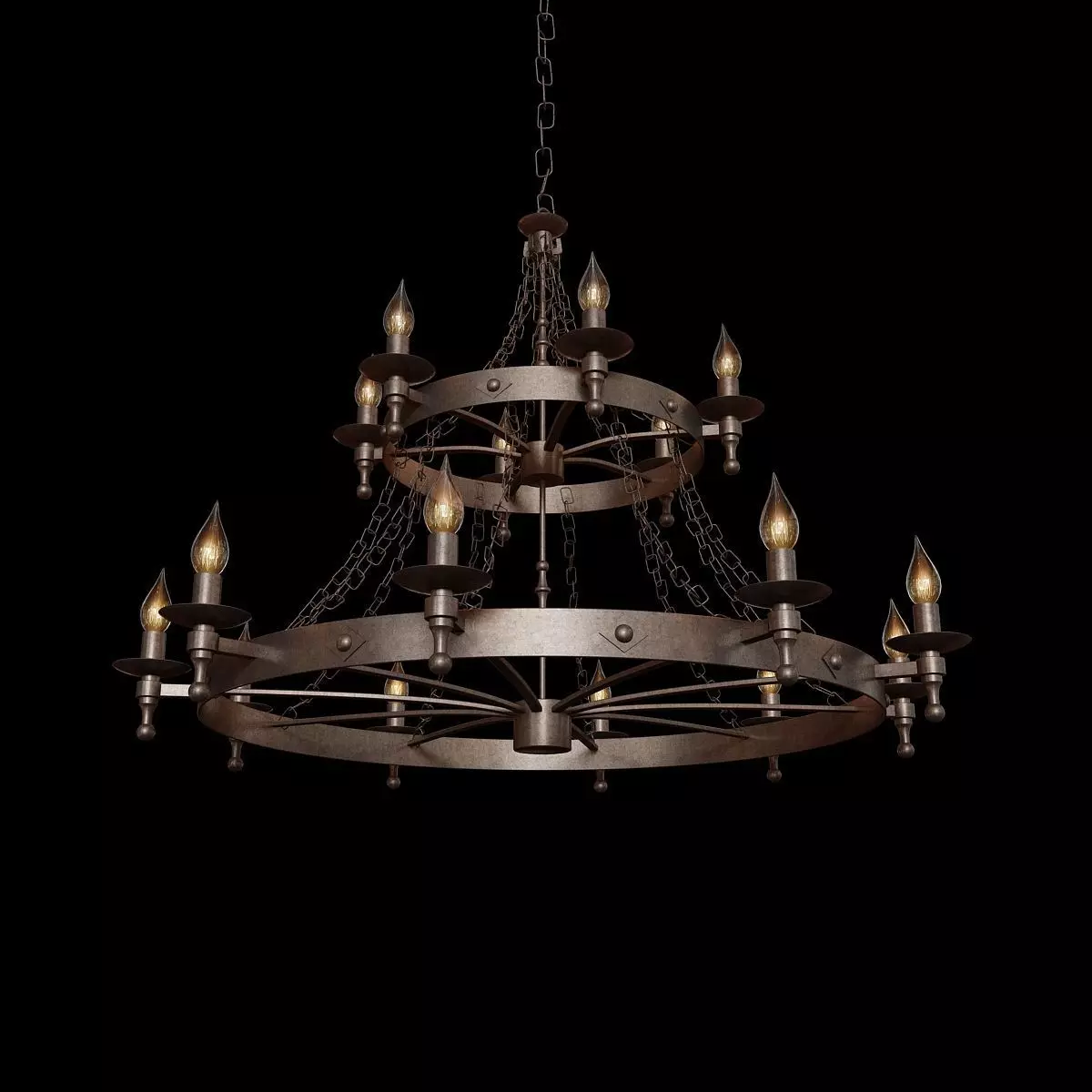 Industrial Style Chandelier  3D model_0