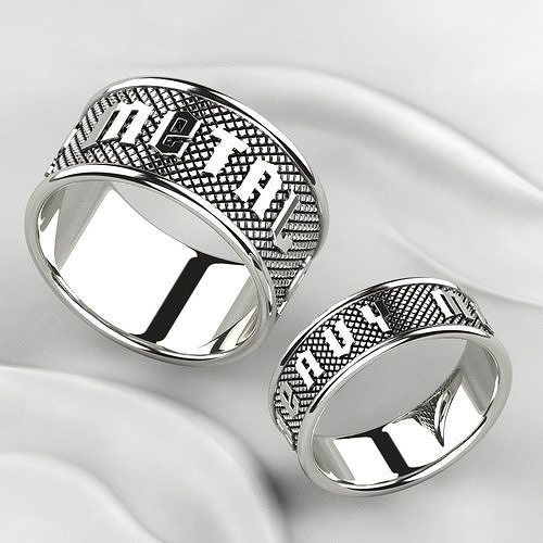 Silver Heavy Metal Rings  3D print model