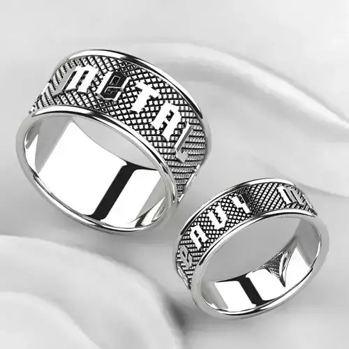 Silver Heavy Metal Rings  3D print model