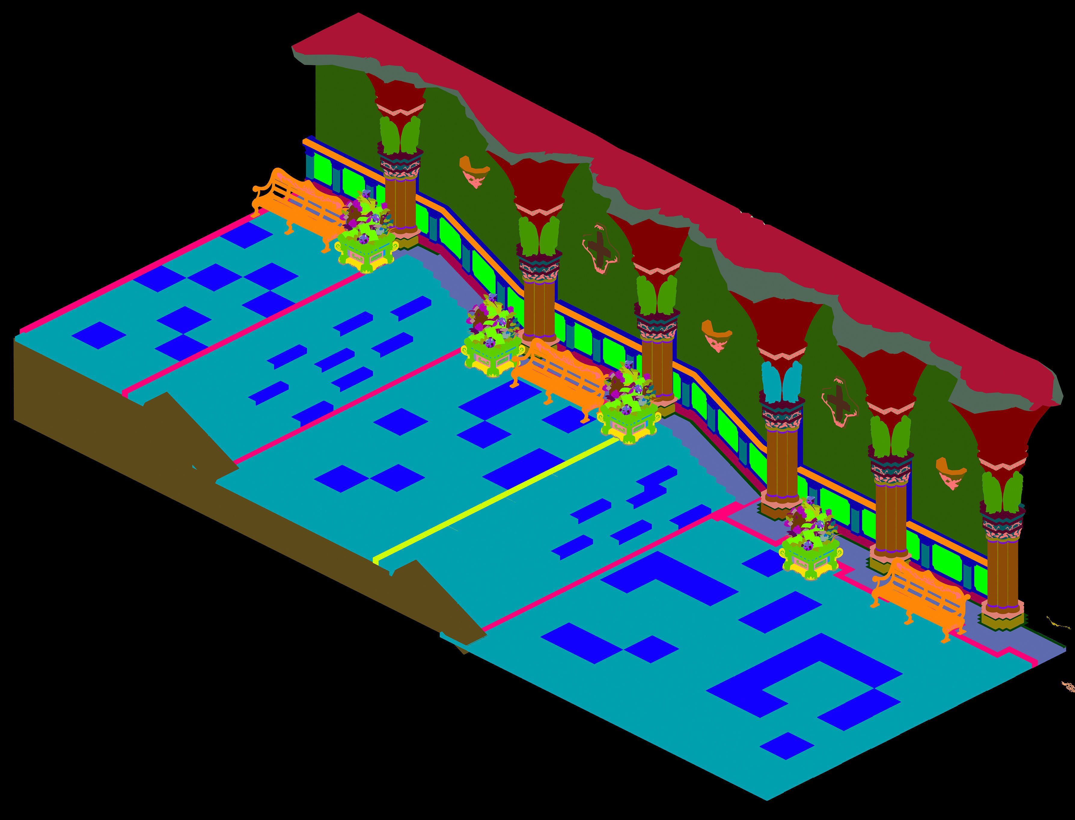 Hospital Corridor 3D model_3