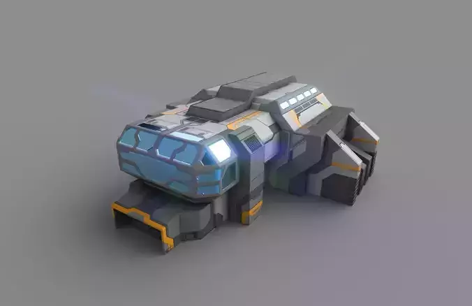 Sci-Fi Military Building - Headquarter HQ Low-poly 3D model