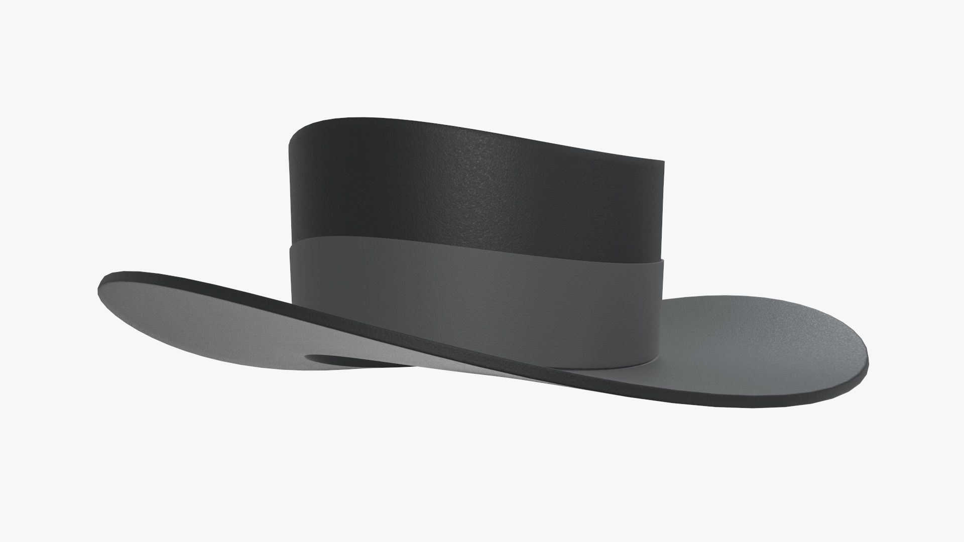 Black classic hat 02 Free 3D model_3