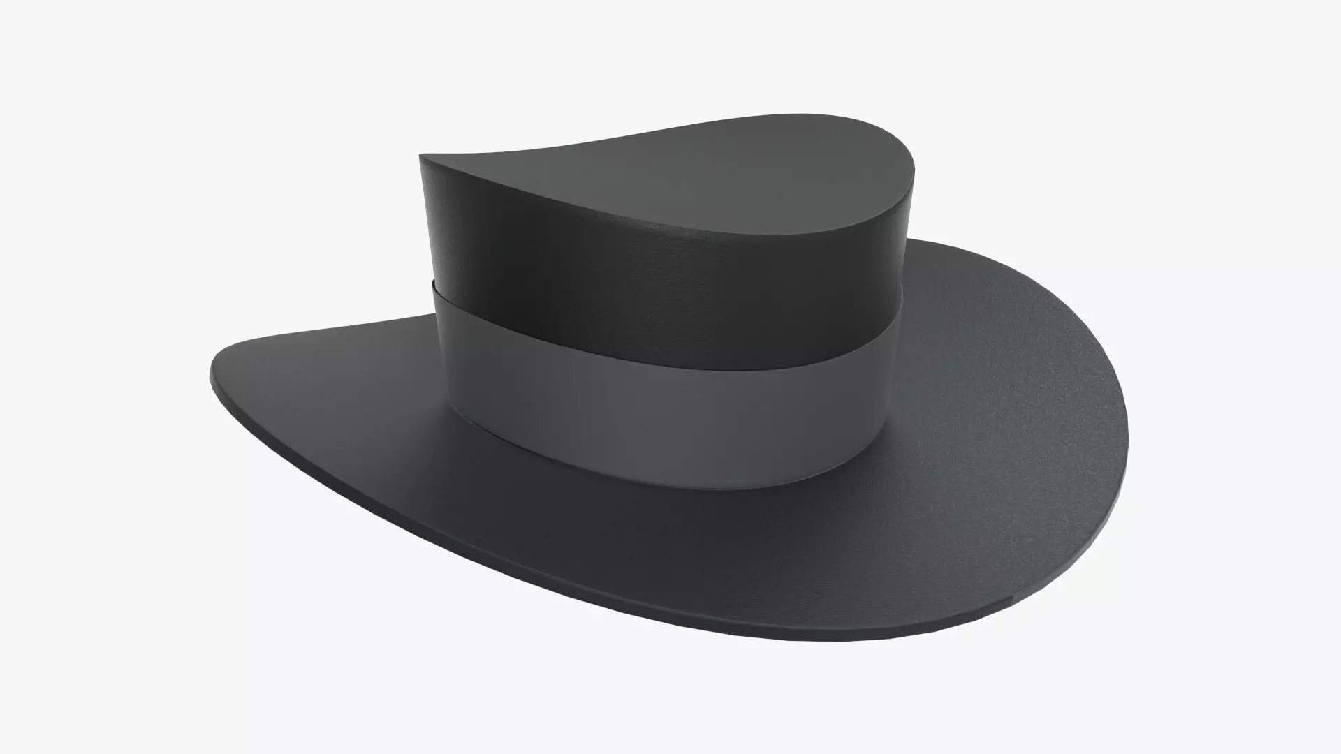 Black classic hat 02 Free 3D model_0