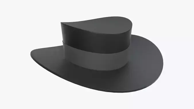 Black classic hat 02 Free 3D model