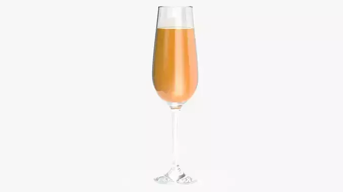 Champagne flute glass with orange juice