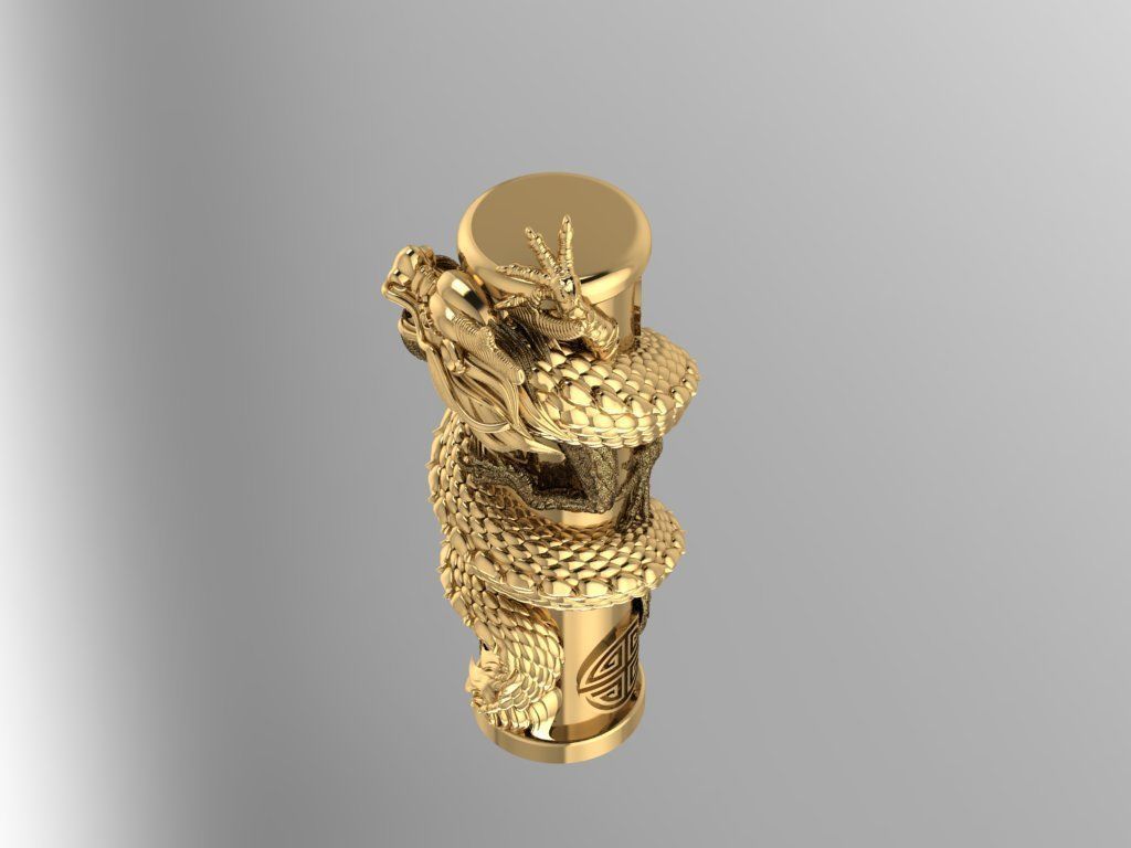 Chinese Gold Dragon create from 3dm thank 3D print model_3