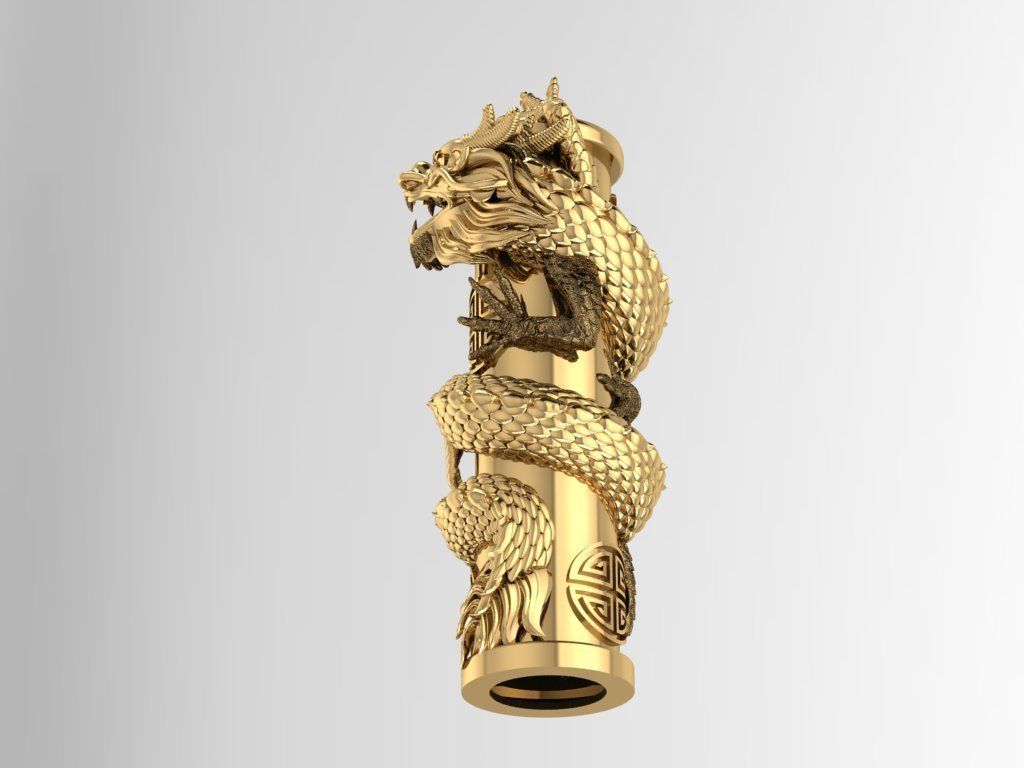 Chinese Gold Dragon create from 3dm thank 3D print model_2