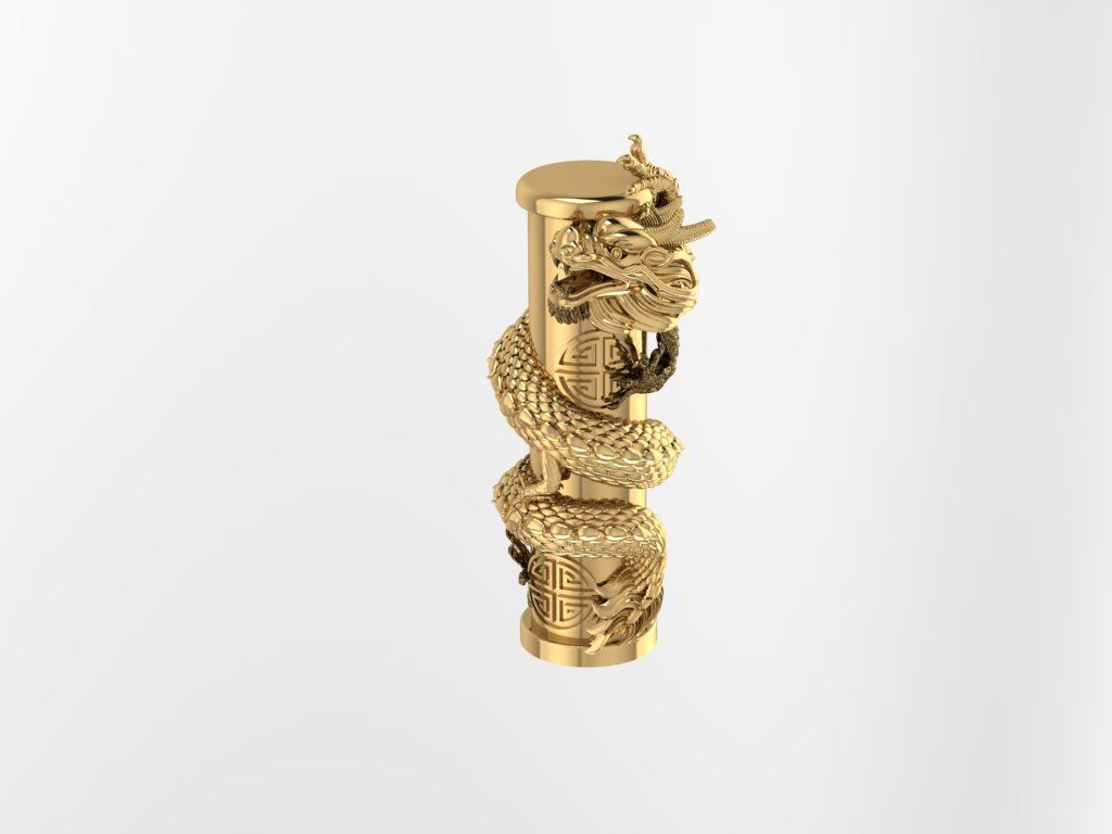 Chinese Gold Dragon create from 3dm thank 3D print model_1