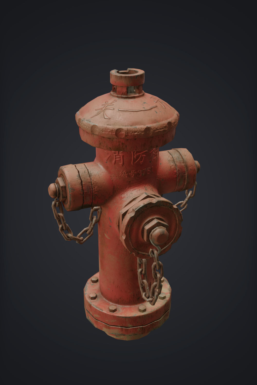 Fire Hydrant - Chinese Style Design Low-poly 3D model_2