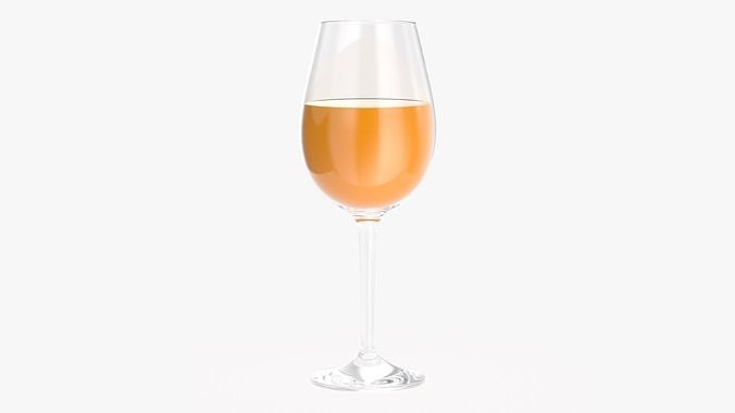 Wine tasting glass with orange juice 3D model