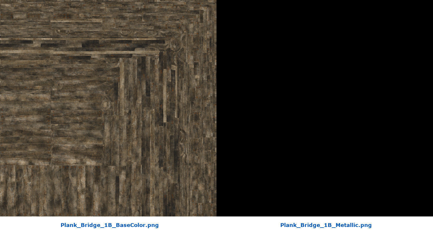 Plank Bridge 1B Low-poly 3D model_10