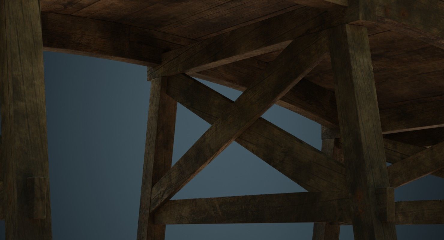 Plank Bridge 1B Low-poly 3D model_6