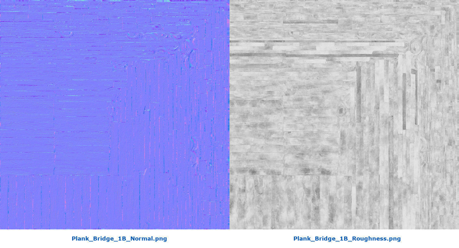 Plank Bridge 1B Low-poly 3D model_11