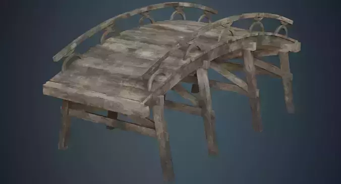 Plank Bridge 1B Low-poly 3D model