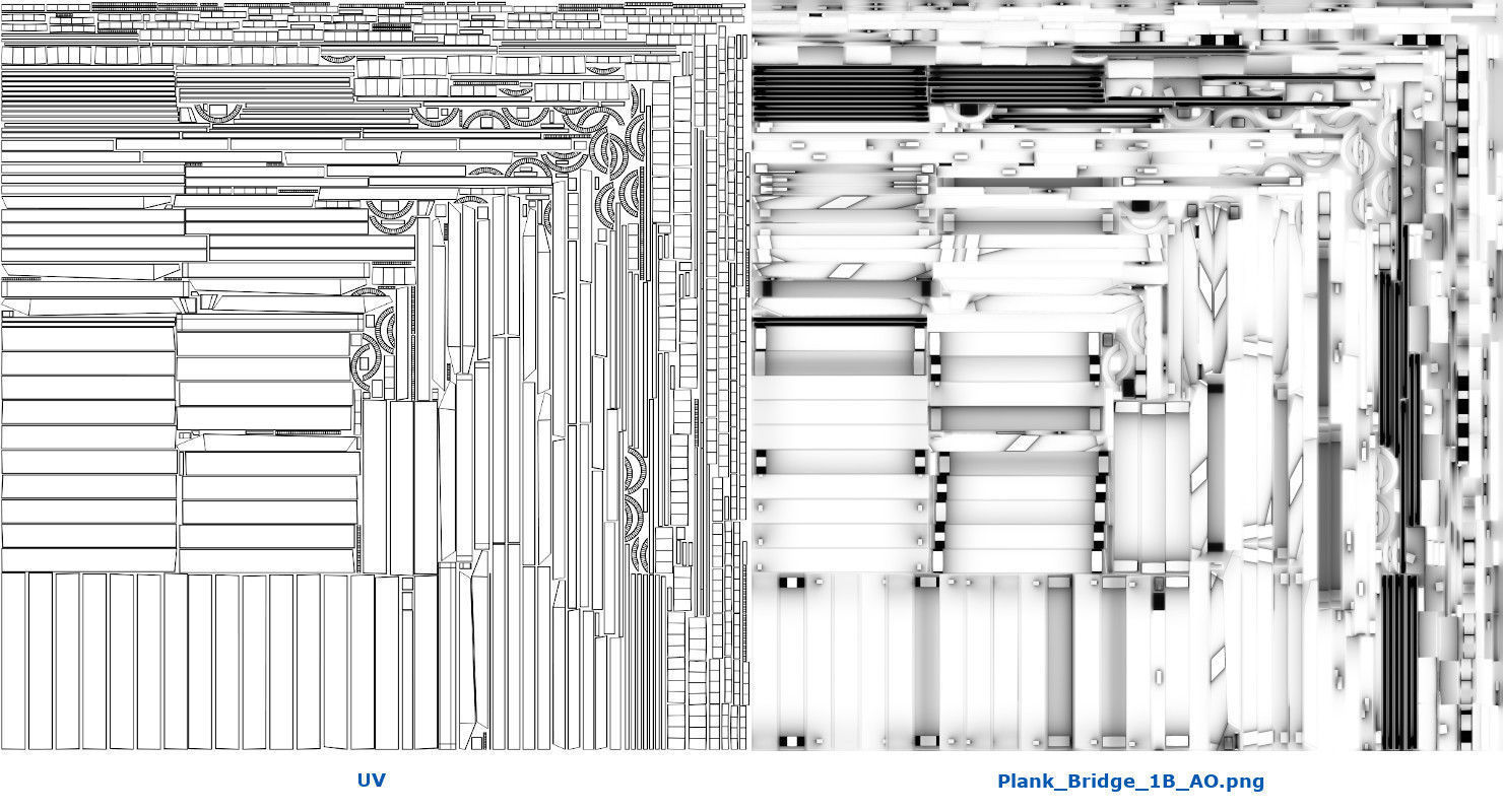 Plank Bridge 1B Low-poly 3D model_9