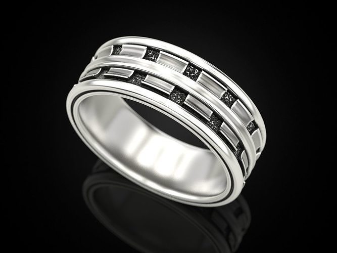 Men band ring 6 3D print model