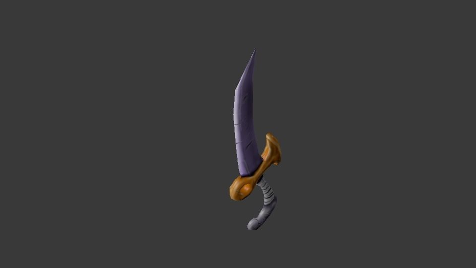old sword Low-poly 3D model_1