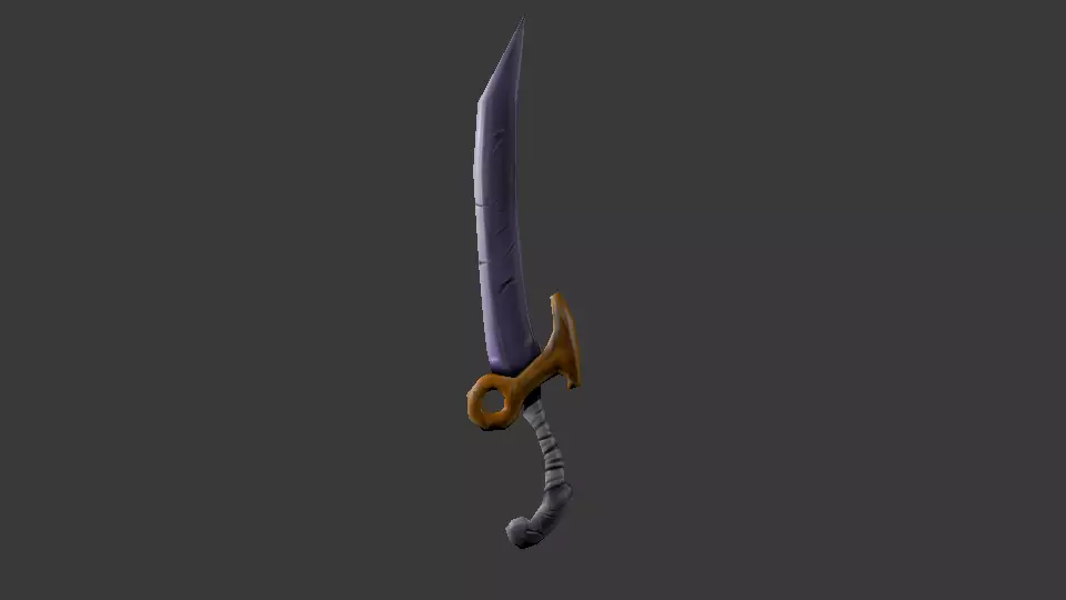old sword Low-poly 3D model_0