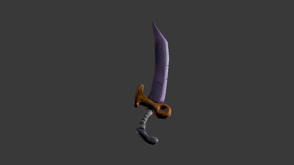old sword Low-poly 3D model_2