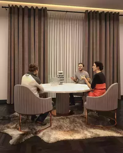 Table Chair and Accessories 3D Model