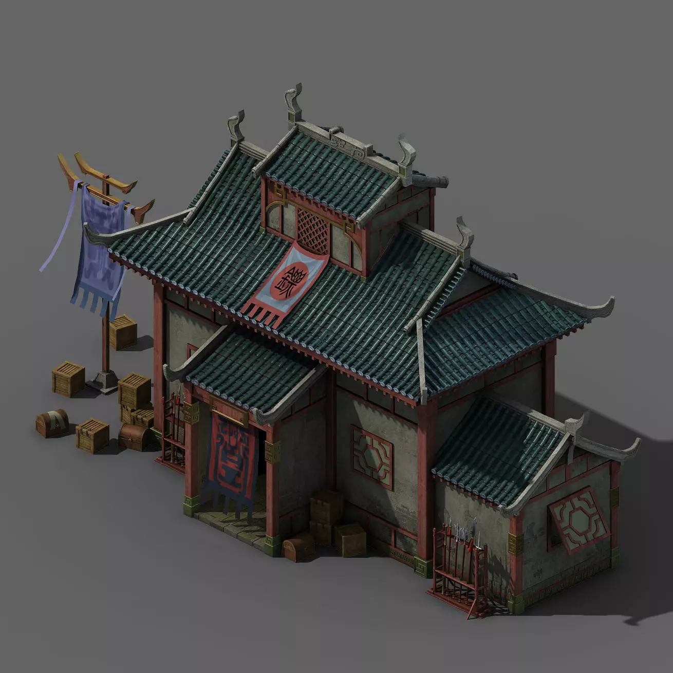 Building - Escort and Inn 3D model_0