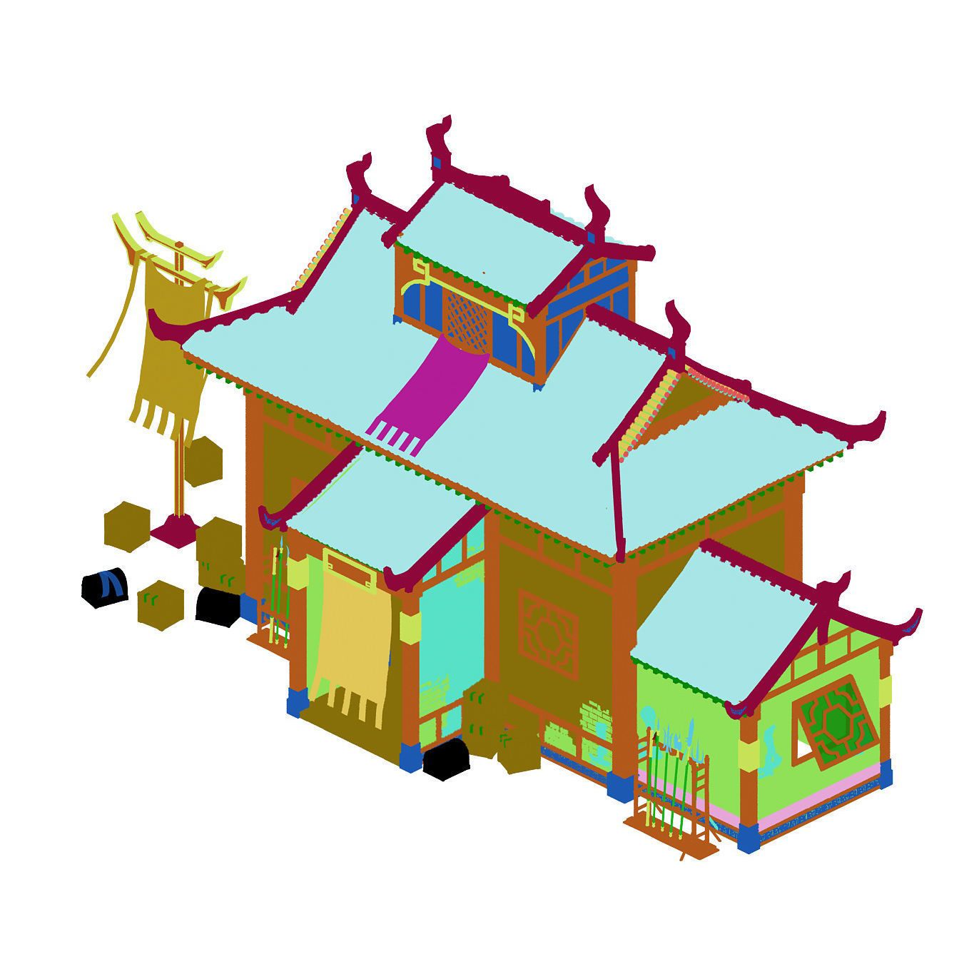 Building - Escort and Inn 3D model_3