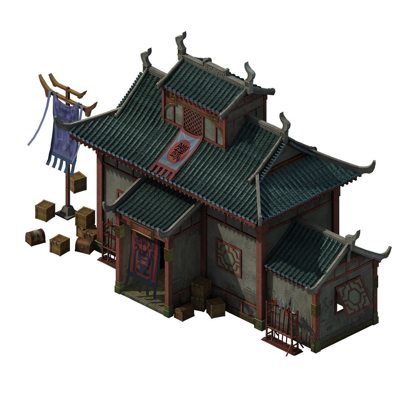 Building - Escort and Inn 3D model_1