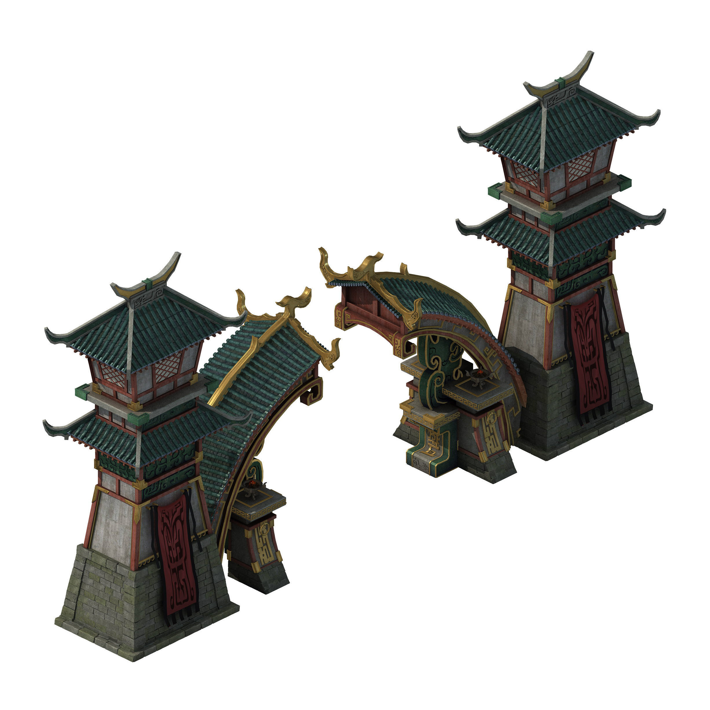 Architecture - City Gate 02 3D model_1