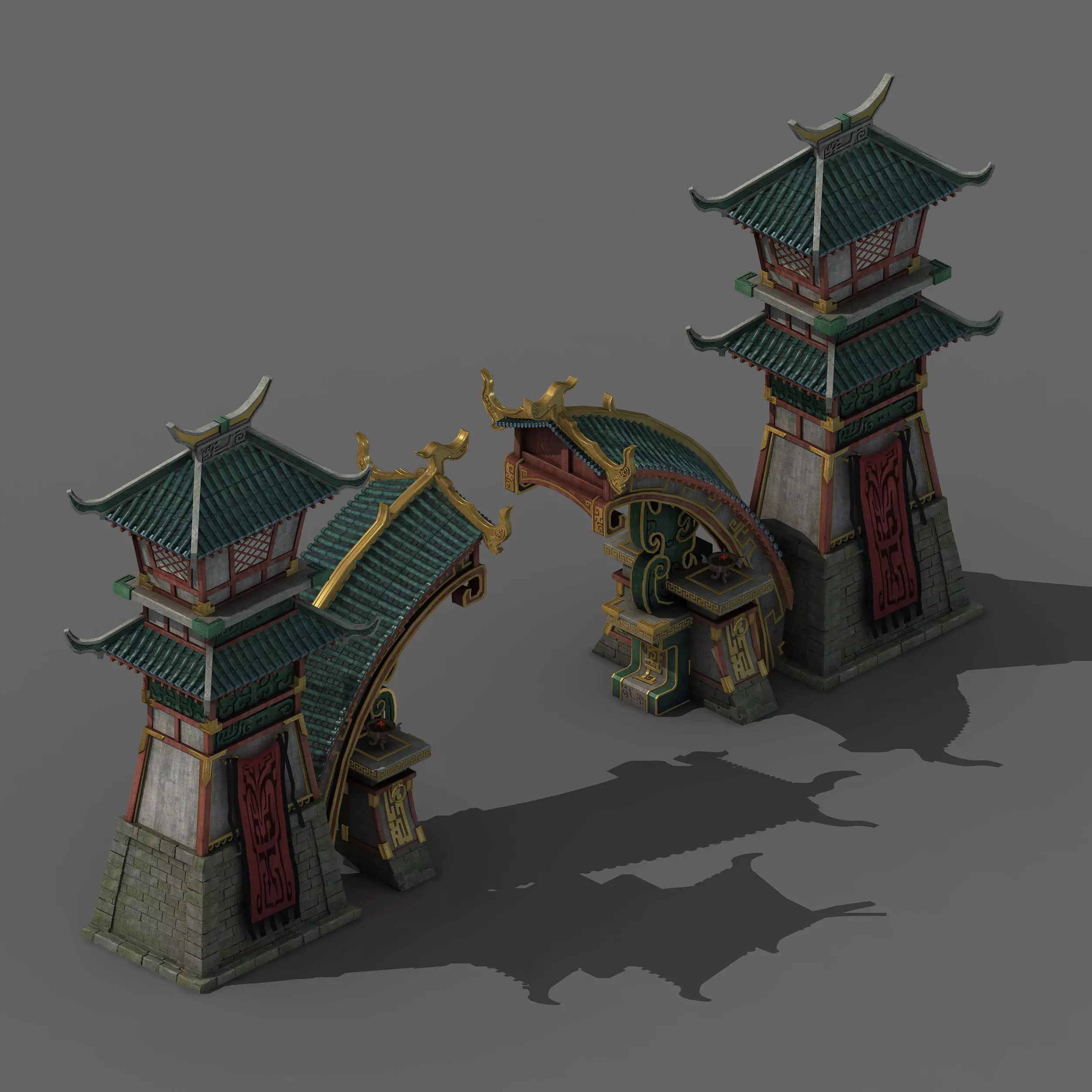 Architecture - City Gate 02 3D model_0