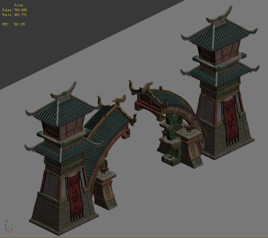 Architecture - City Gate 02 3D model_5