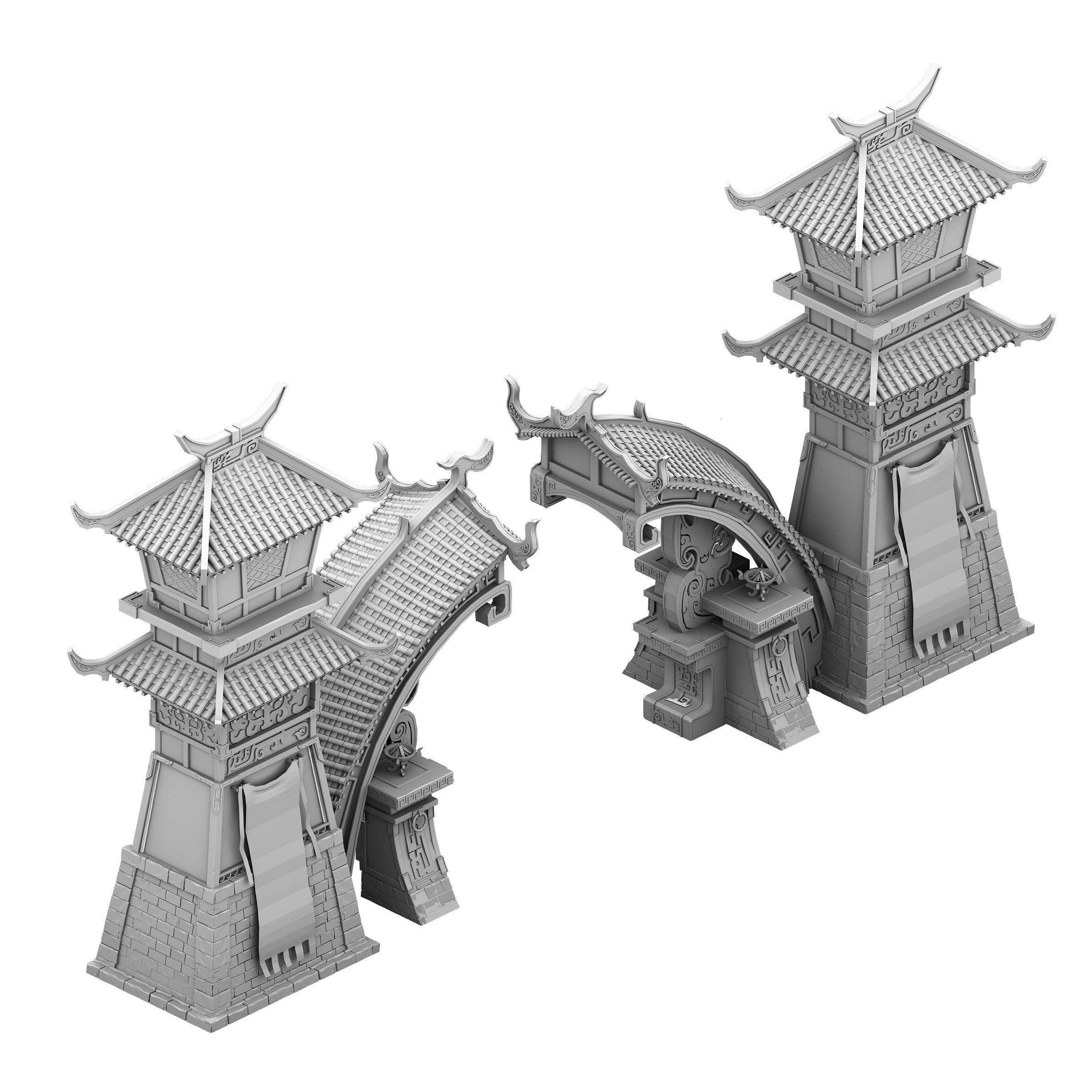 Architecture - City Gate 02 3D model_2