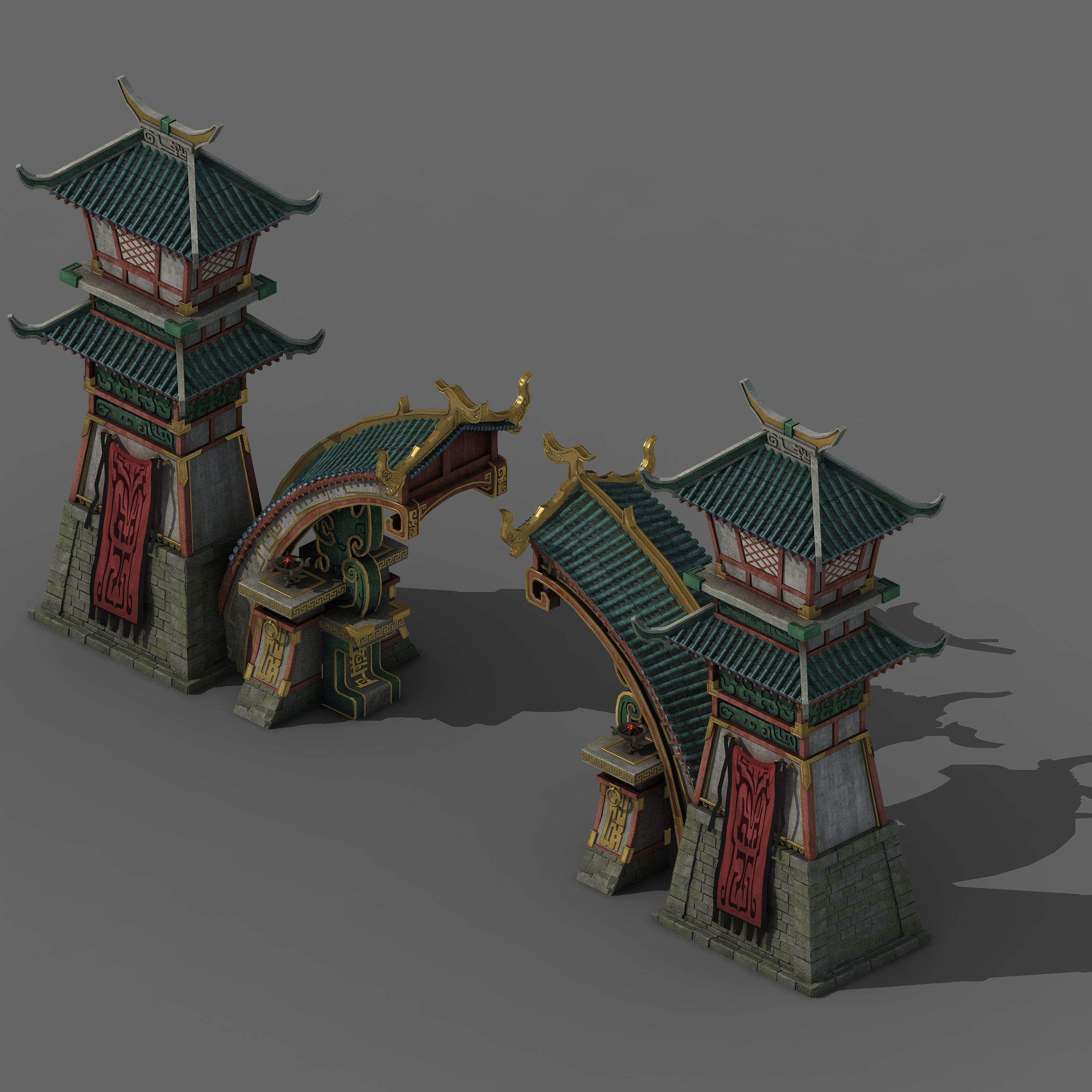 Architecture - City Gate 02 3D model_4