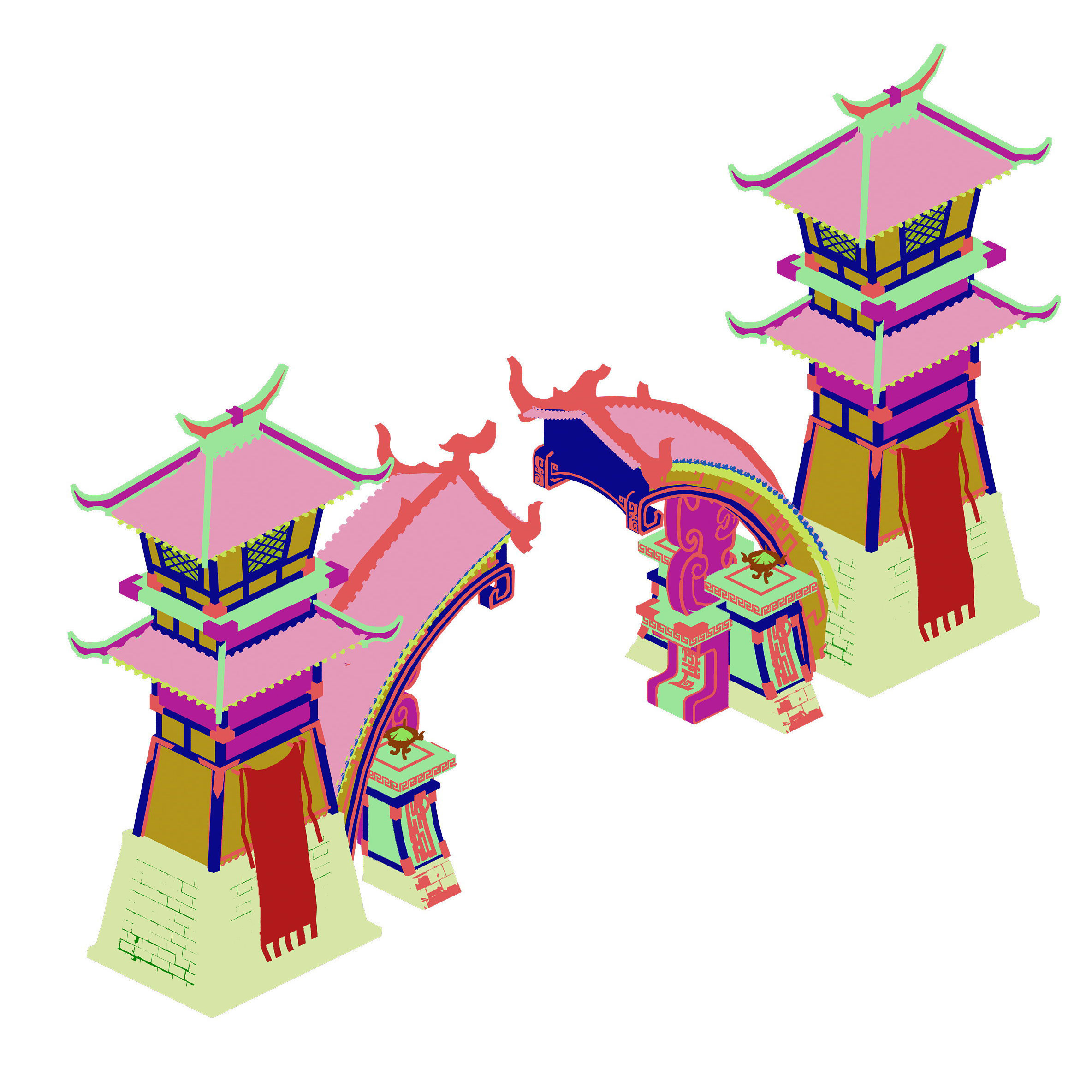 Architecture - City Gate 02 3D model_3