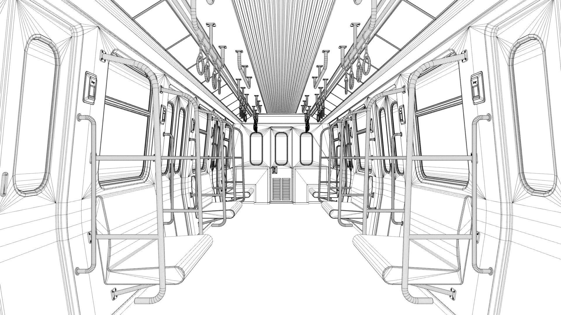 Subway Car Interior HDR Low-poly 3D model_19