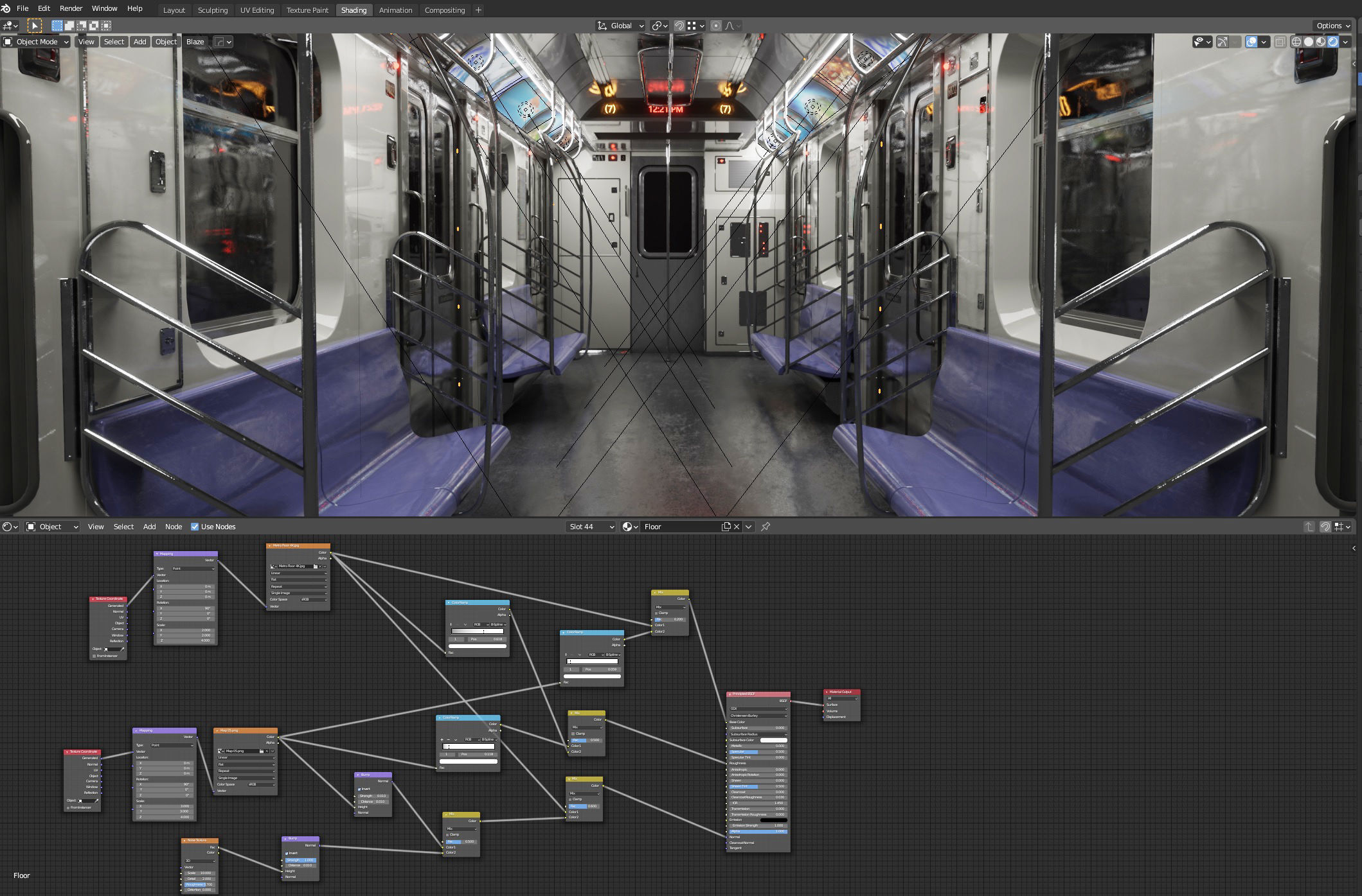 Subway Car Interior HDR Low-poly 3D model_3