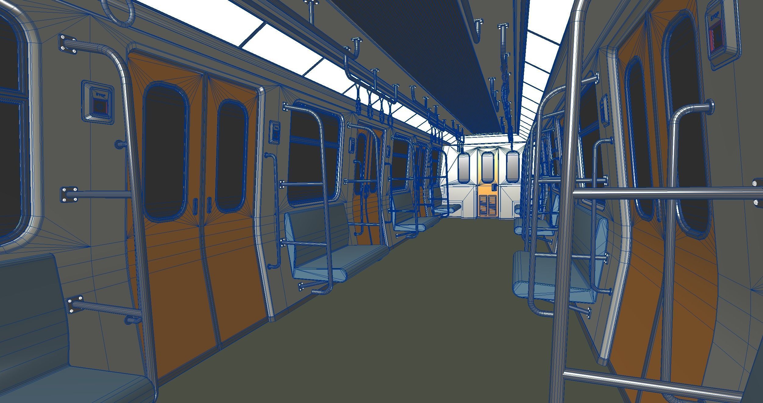 Subway Car Interior HDR Low-poly 3D model_17