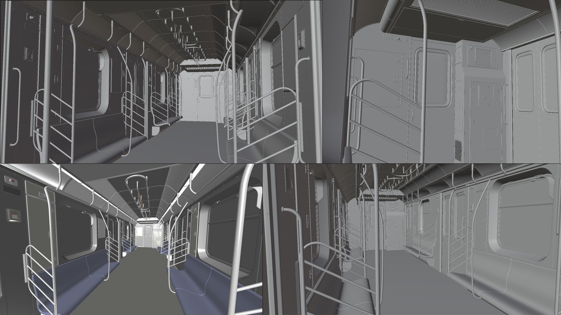 Subway Car Interior HDR Low-poly 3D model_1
