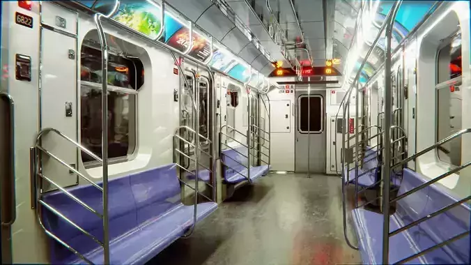 Subway Car Interior HDR Low-poly 3D model