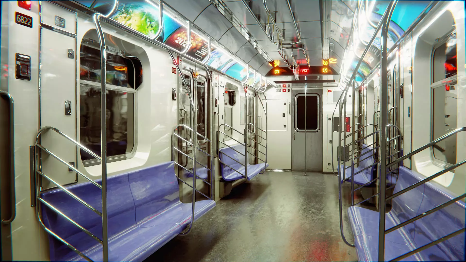 Subway Car Interior HDR Low-poly 3D model_0