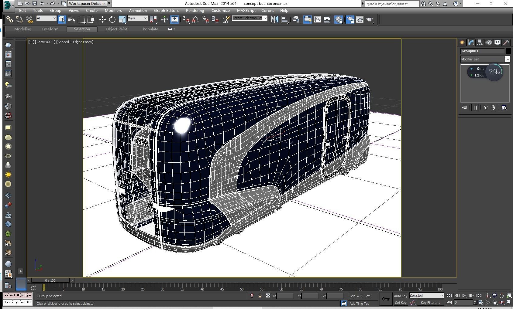 Concept Bus future transport system Low-poly 3D model_11