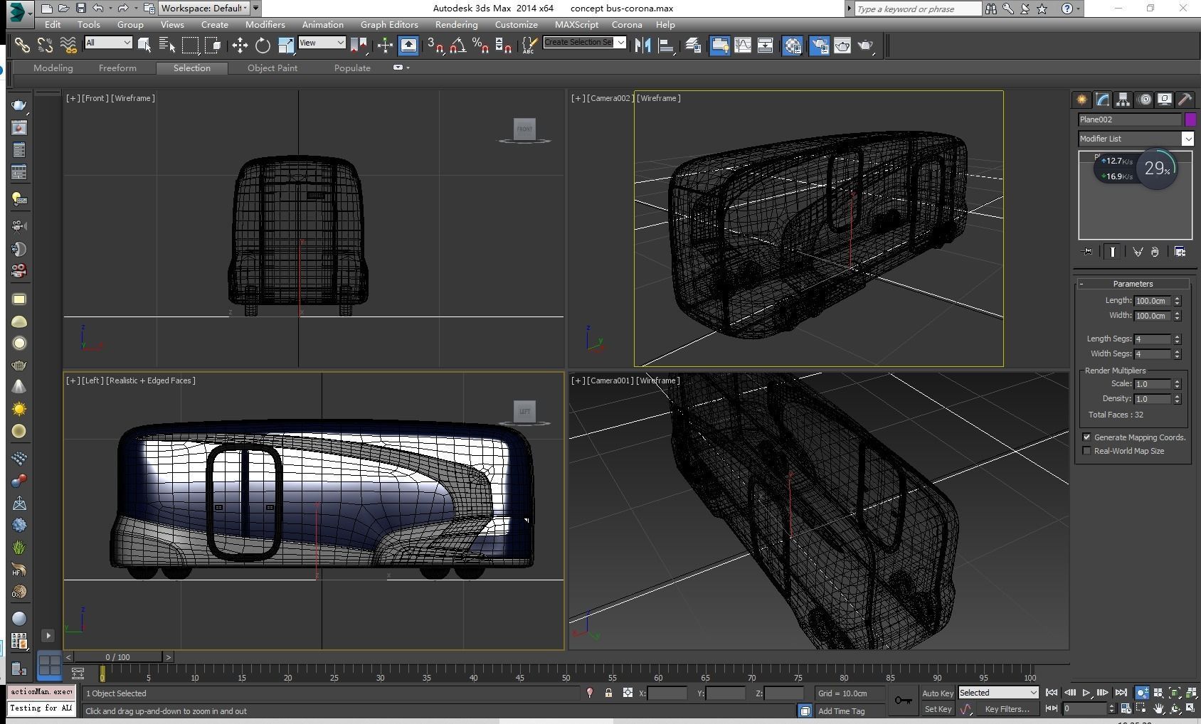 Concept Bus future transport system Low-poly 3D model_10