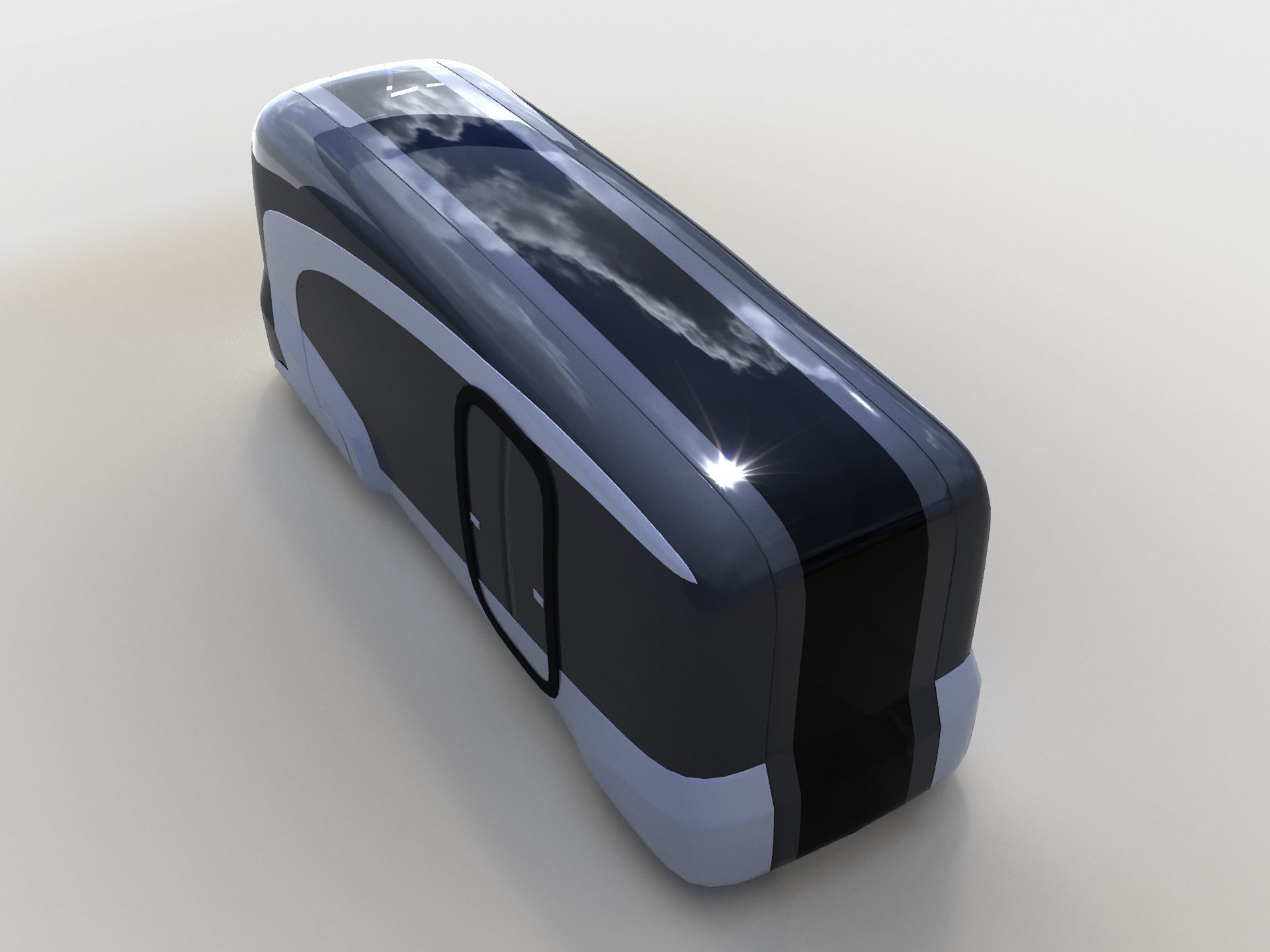 Concept Bus future transport system Low-poly 3D model_9